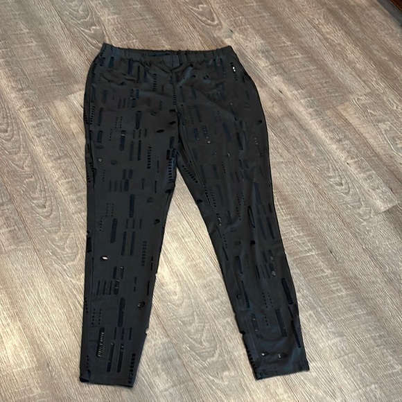 SHEIN Pants - SHEIN DISTRESSED STYLE PULL ON POLYESTER PANTS